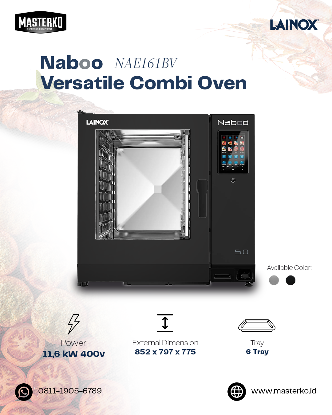 Lainox Naboo 5.0 - 10 Tray Booster Gas Combi Oven with Touch Screen